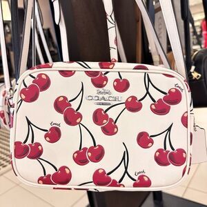 NWT❤️ COACH Mini Jamie Camera Bag With Cherry Print CROSSBODY CAB04